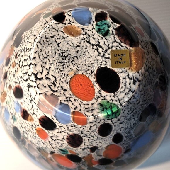 Azzurra Italy Vase Mouth Blown Italian Purple, Blue Copper Veteria Flaw 9 in - Picture 8 of 12